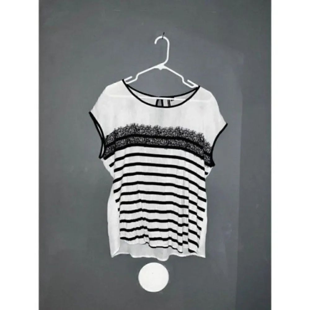 Heart Soul Striped Lace Shirt